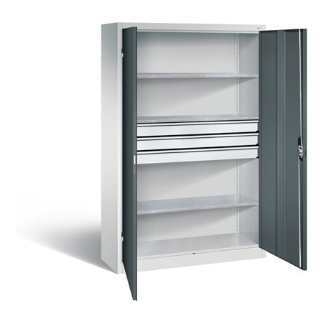 C+P Werkzeugschrank Acurado, H1950xB1200xT400mm, Front Anthrazitgrau, Korpus Lichtgrau (8930-5030)