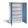 C+P Werkzeugschrank Acurado, H1950xB1200xT400mm, Front Fernblau, Korpus Lichtgrau (8930-503)