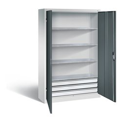 C+P Werkzeugschrank Acurado, H1950xB1200xT400mm, Front Anthrazitgrau, Korpus Lichtgrau (8930-503)