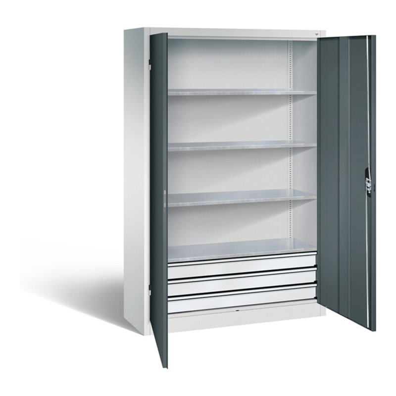 C+P Werkzeugschrank Acurado, H1950xB1200xT400mm, Front Anthrazitgrau, Korpus Lichtgrau (8930-503)