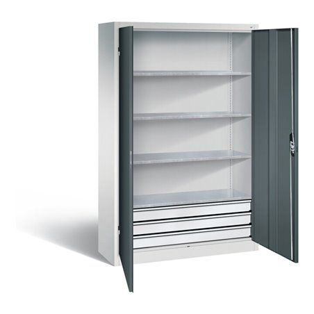 C+P Werkzeugschrank Acurado, H1950xB1200xT400mm, Front Anthrazitgrau, Korpus Lichtgrau (8930-503)