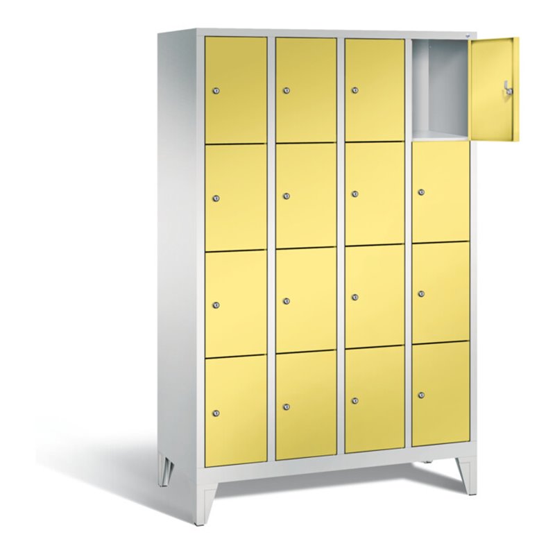 C+P Garderobenschrank Classic, H1850xB1190xT500mm, Front Schwefelgelb, Korpus Lichtgrau (8010-404)