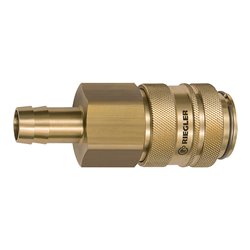 Riegler Schnellverschlusskupplung NW 19, Messing blank, Tülle LW 25