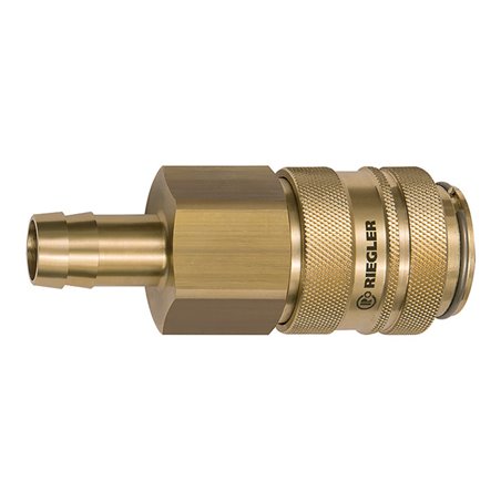 Riegler Schnellverschlusskupplung NW 19, Messing blank, Tülle LW 25