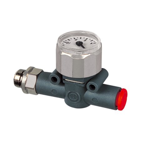 Riegler Manometer, Gewinde (Eing.) - Schlauch (Ausg.), G 3/8, Schl.-Ã˜ 8