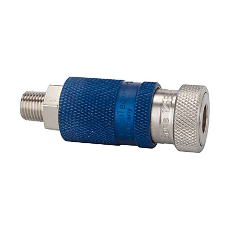 Riegler Sicherheitskupplung NW 7,8, Typ Bi-Tec, Messing vern., R 1/2 AG