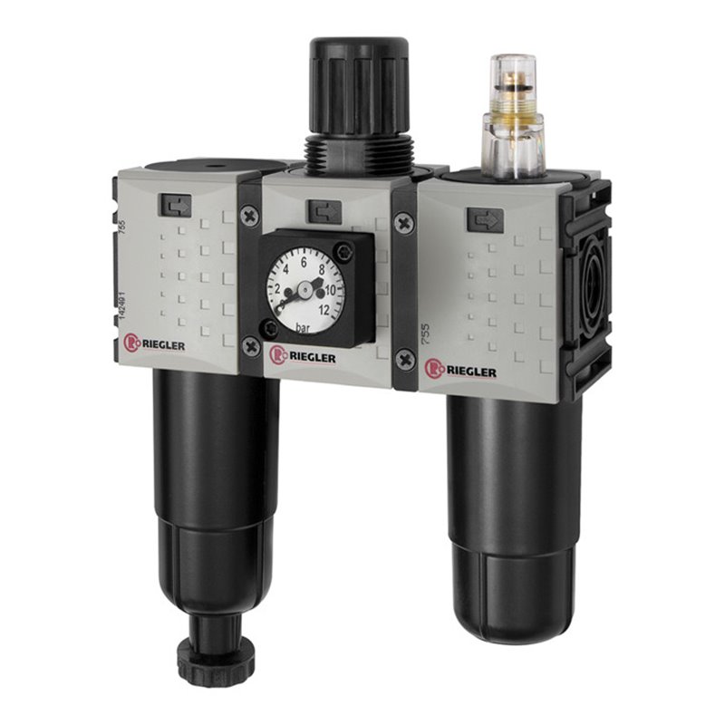 Riegler WE 3-tlg. »FUTURA-mini«, Metallb., Kompaktmano., G 1/4, 0,1-4, HA