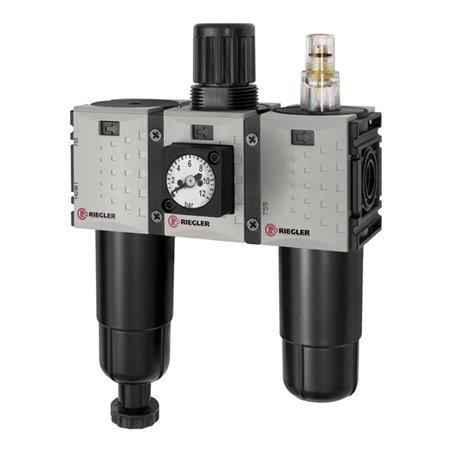 Riegler WE 3-tlg. »FUTURA-mini«, Metallb., Kompaktmano., G 1/4, 0,5-8, HA