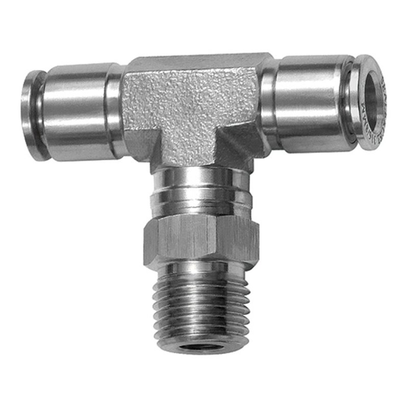 Riegler T-Steckverschraubung, drehbar, R 1/2 a., Schlauch-Ã˜ 16, ES 1.4404