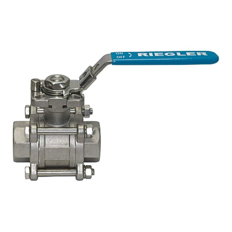 Riegler Edelstahlkugelhahn, Gewindeausführung, voller Durchgang, G 3/8