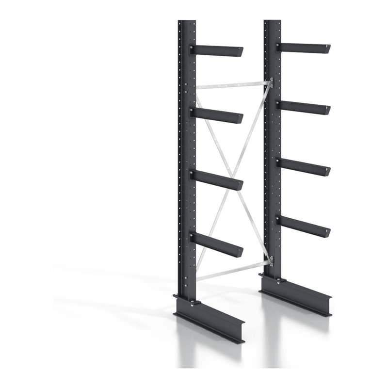 STIER Kragarmregal schraubbar einseitig mit 4 Ebenen HxT 2550x800 mm