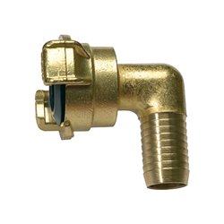 Riegler GEKA-Winkelschlauchstück, 360° drehbar, Messing blank, LW 32