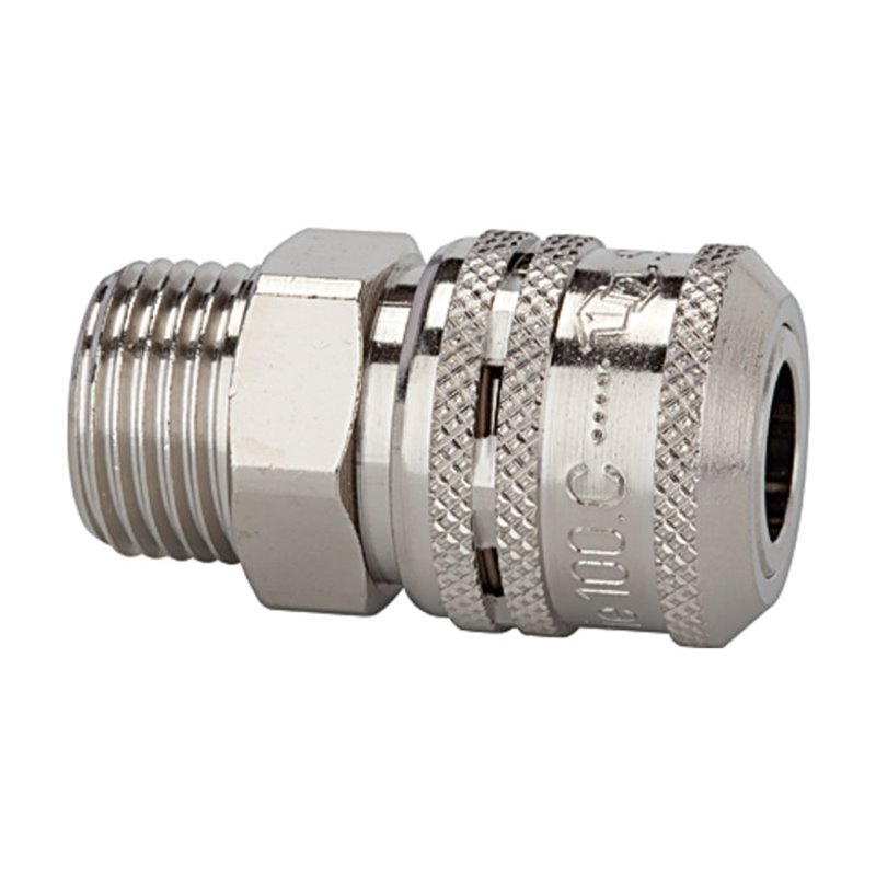 Riegler Sicherheitskupplung NW 7,8, Typ SEK, Messing vern., G 1/4 AG