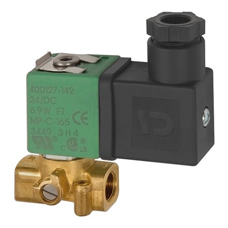 Riegler 3/2-Wege-MV., MS, NC, direktg., 24 V DC, FPM, G 1/8, PN 0-15 bar