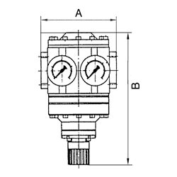 Riegler Großdruckregler mit 2 Manometern, G 1 1/2, Regelber. 0,5 - 10 bar
