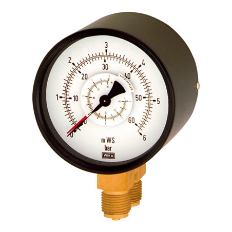 Riegler Differenzdruckmano., 2x G 1/2 unten, parallel, 0 - 1,6 bar, Ã˜ 100, 1202