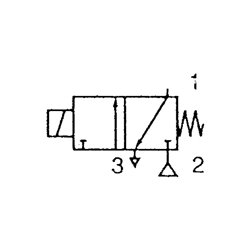 Riegler 3/2-Wege-MV.,MS,NC,direktg. 230 V,50-60 Hz,NBR,Rp 1/4, PN 0-6 bar