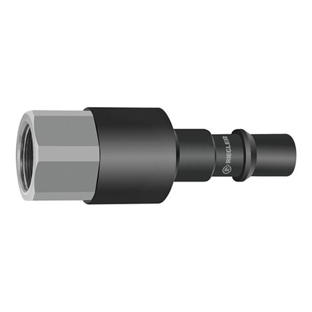 Riegler Nippel mit RSV für Kupplungen NW 11, ISO 6150 C, Stahl, G 1/2 IG