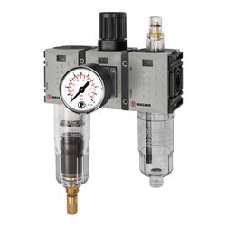 Riegler WE 3-tlg. »FUTURA-mini«, PC-Beh., Standardmano, G 1/4, 0,5-8, VA