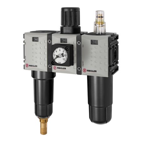Riegler WE 3-tlg. »FUTURA-mini«, Metallb., Kompaktmano., G 1/4, 0,5-8, VA