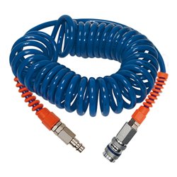 Riegler Spiralschlauch-Stahlkupplung-Set, PU, Schlauch-Ã¸ 12x8, 6,0 m, SP 18-600SSD