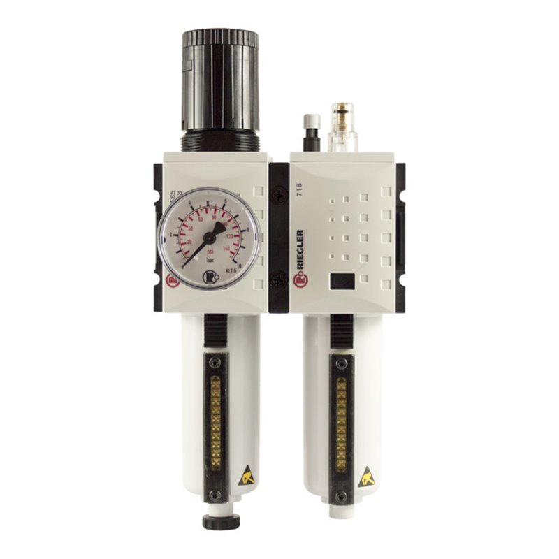 Riegler Wartungseinheit 2-tlg. »FUTURA«, MBeh., BG2, G 1/2, 0,1-2 bar, HA