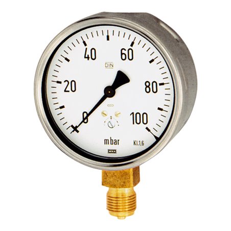 Riegler Kapselfedermanometer, G 1/4 radial unten, 0 - 160 mbar, Ã˜ 63, 5815