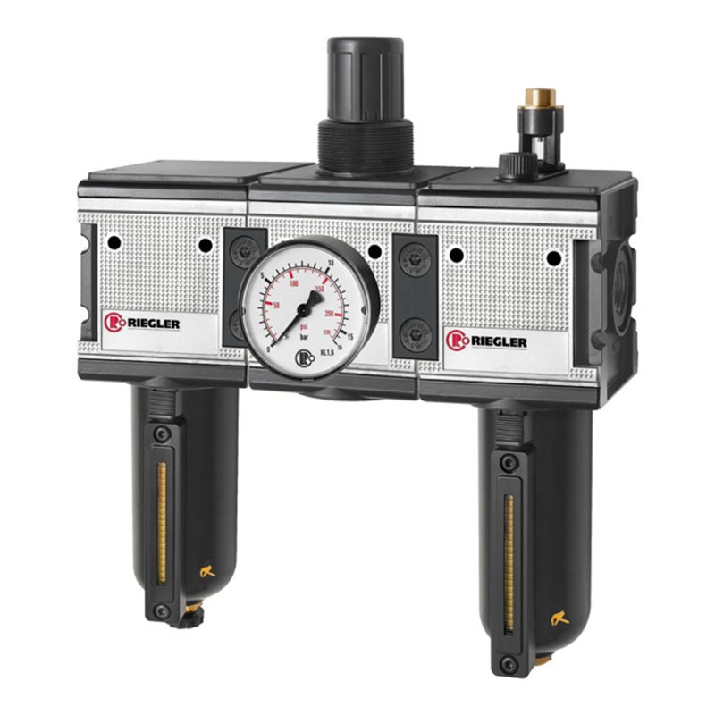 Riegler Wartungseinheit 3-tlg. »multifix« mit Metallbehälter, BG 4, G 1