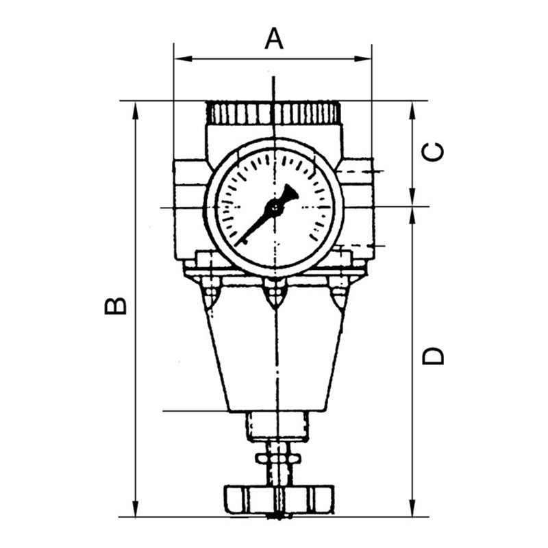 Riegler Konstant-Druckregler inkl. Manometer, BG 1, G 1/4, 0,5 - 3 bar