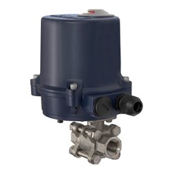 Riegler 2-Wege-Edelstahlkugelhahn, elektr. Stellantrieb, 24 V DC, Rp 3/4