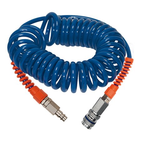 Riegler Spiralschlauch-Stahlkupplung-Set, PU, Schlauch-Ã¸ 9,5x6,3, 10,0 m