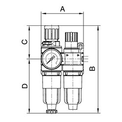 Riegler Wartungseinheit 2-tlg. »Standard-mini« mit Metallbehälter, G 1/4