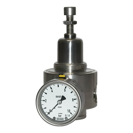 Riegler Edelstahl-Druckregler, 1.4404, rücksteuerbar, G 1/2, 1,0 - 15 bar