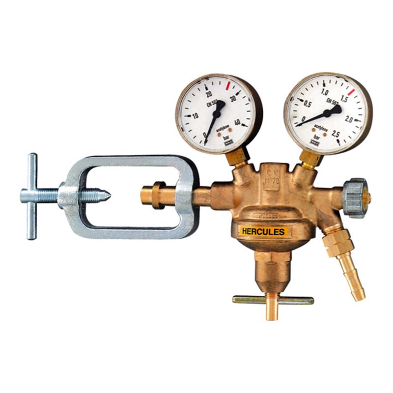 Riegler Flaschendruckregler, 200 bar, Acetylen, Arbeitsdruck 0 - 1,5 bar