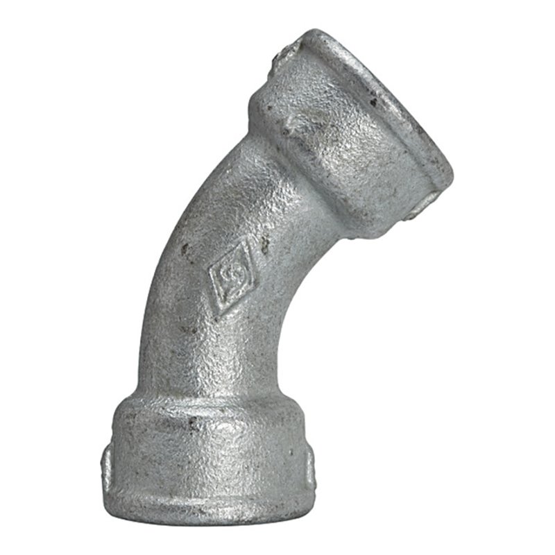 Riegler Bogen 41, 45°, IG/IG, Rp 3, schwarzer Temperguss feuerverz.