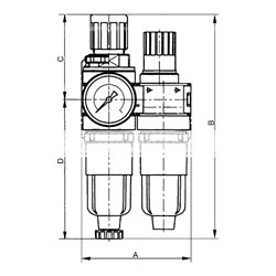Riegler Wartungseinheit 2-tlg.  »multifix-mini «, mit Metallbehälter, G 1/4