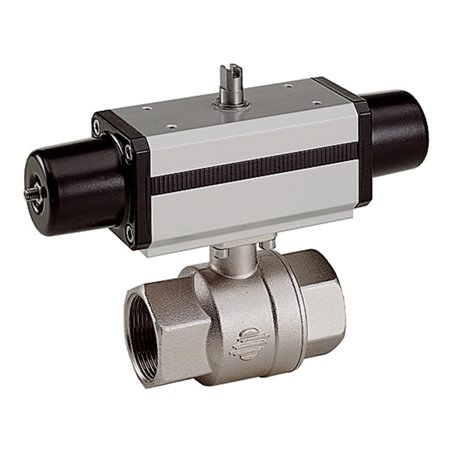 Riegler Messingkugelhahn, pneumat. Stellantrieb, einfachwirkend, Rp 1