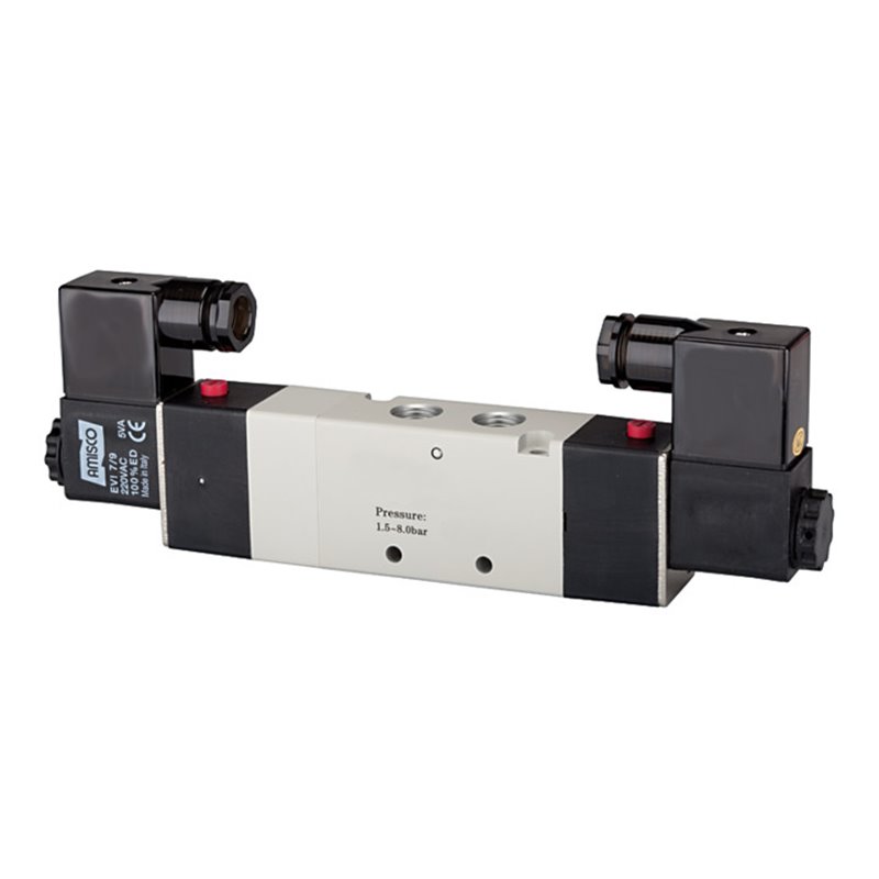 Riegler 5/3-Wegeven. elektropn. Mitte belüft., G 1/4 230V 50Hz 950l/min