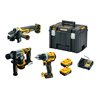 DEWALT Akku-Maschinen-Set 18V mit Akku-Bohrschrauber, -Bohrhammer, -Winkelschleifer, 2 Akkus und Ladegerät