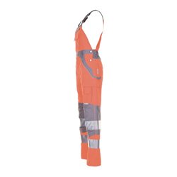 Planam Warnschutz Latzhose Plaline orange/zink