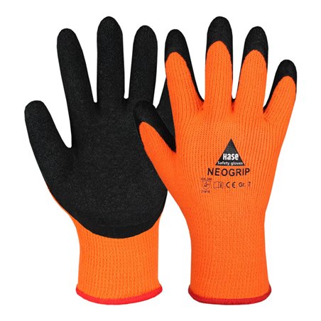 Hase Strickhandschuhe Neogrip-Orange Größe 7, Polyester