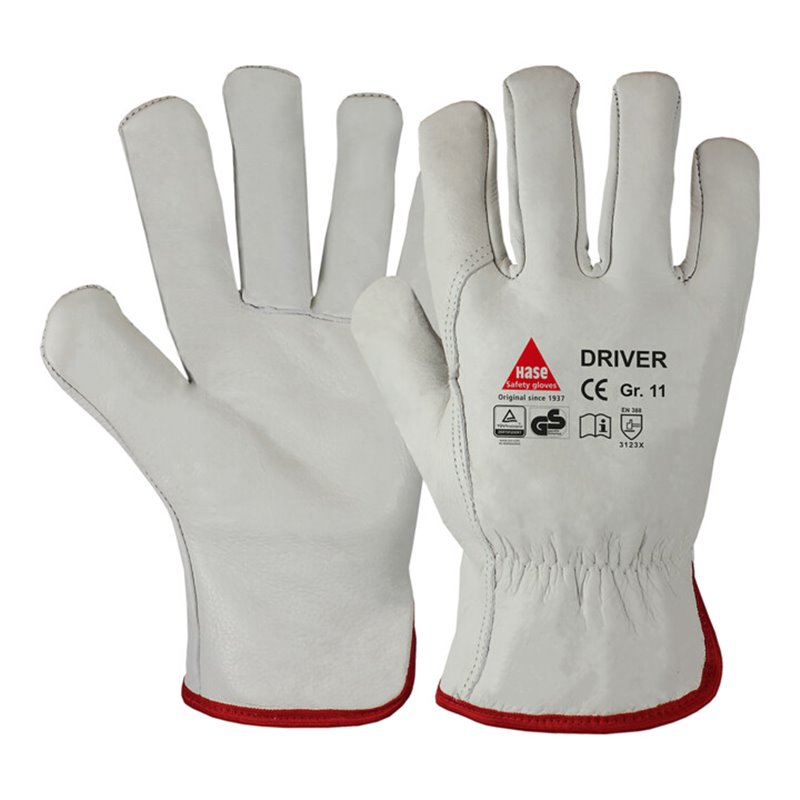 Hase Arbeitshandschuhe Driver Natur Größe 9, Rindnappaleder