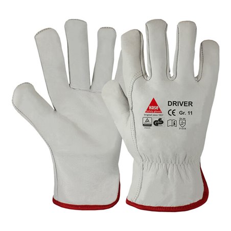 Hase Arbeitshandschuhe Driver Natur Größe 9, Rindnappaleder