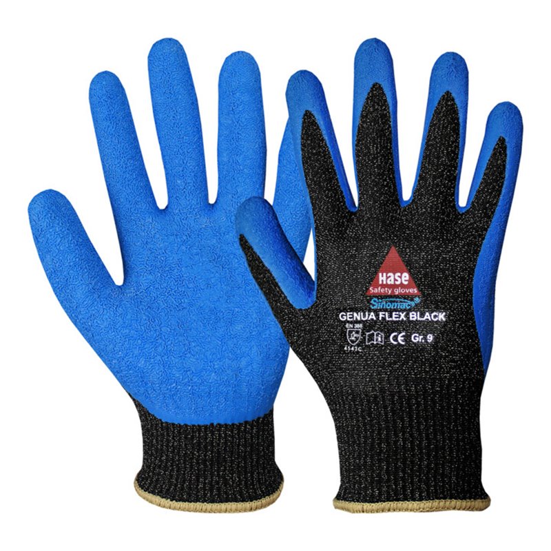 Hase Genua Flex Black Schnittschutzhandschuh aus Sinomac® Hybridgarn Größe 9
