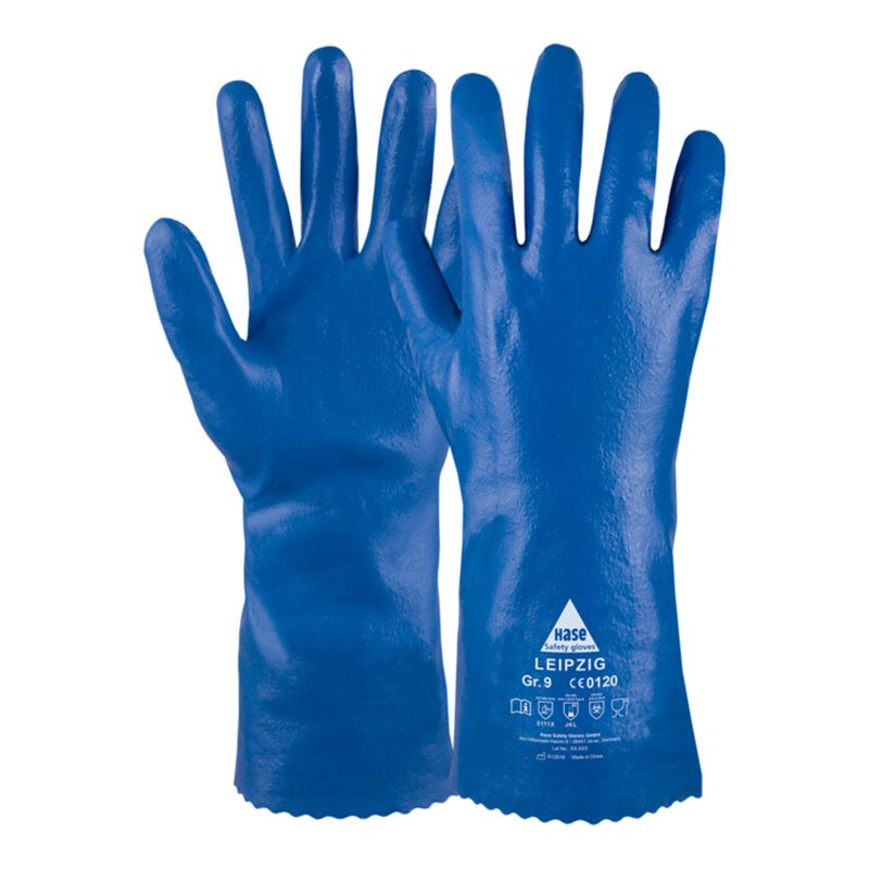 Hase Leipzig Chemikalienschutzhandschuh aus Baumwolltrikot Größe 10