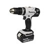 Makita Akku-Schlagbohrschrauber 18V in weiß / 3,0 Ah, 2 Akkus + Ladegerät im Transportkoffer