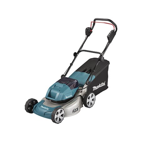 Makita Akku-Rasenmäher 2x18V / 5,0 Ah, 2 Akkus + Ladegerät