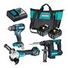 Makita Akku-Kombo-Kit 18V (DDF485 + DHR171 + DGA511) / 5,0 Ah, 2 Akkus + Ladegerät in Transporttasche