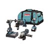 Makita Akku-Kombo-Kit 18V (DDF486+DTD153+DGA504+DJR187) / 5,0 Ah, 2 Akkus + Ladegerät in Transporttasche