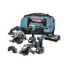 Makita Akku-Kombo-Kit 18V (DDF486+DTD153+DHS660+DGA504) / 5,0 Ah, 2 Akkus + Ladegerät in Transporttasche